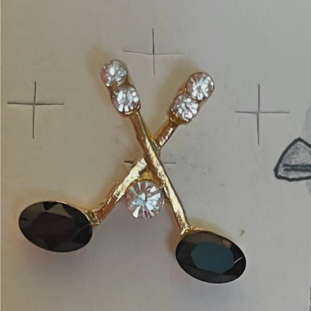 Golf Pin brooch Australian crystals new